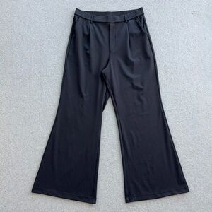 Halara Pants Womens Large Black Bootcut High Waisted Pleated Pocket Stretch Work